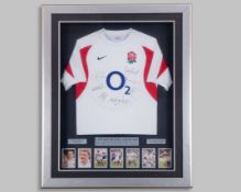 A Captains of England autographed rugby shirt