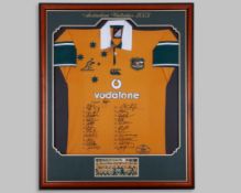 A replica Australia 2003 rugby union autographed shirt