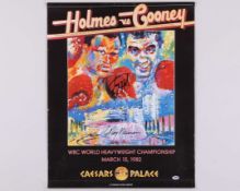 Boxing autographs including Larry Holmes v. Gerry Cooney 1982 heavyweight title poster