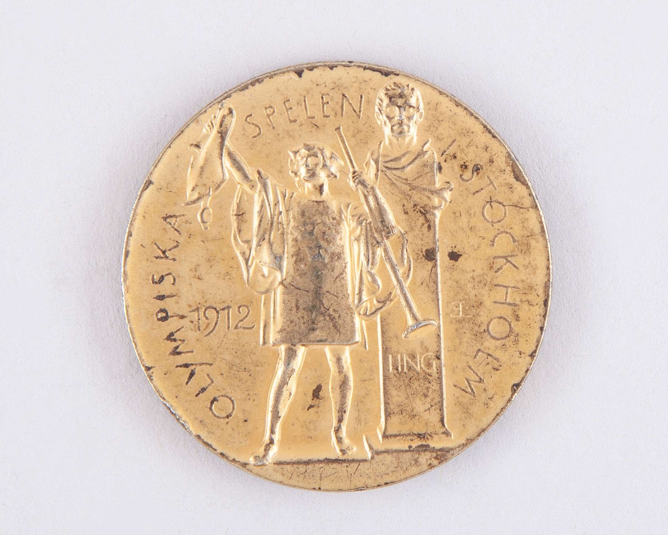 Joseph Dines a rare 1912 Olympic Football gold medal - Image 3 of 4