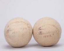 Two Buchanans Piccadillys tennis balls, 1887