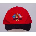 A red and black 2001 Ryder Cup Sam Torrance autographed baseball cap
