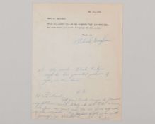 Rocky Marciano handwritten response to fan letter