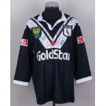 A black and white Western Suburbs rugby league autographed shirt&nbsp;
