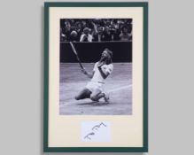 Bjorn Borg signed 1980 Wimbledon framed photograph presentation