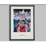 Bjorn Borg signed 1980 Wimbledon framed photograph presentation