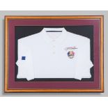 Colin Montgomerie autographed white Ryder Cup 1997 Valderrama Polo shirt