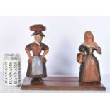 Two 19th Century European wooden figures possibly part of a puppet show 23 x 30cm