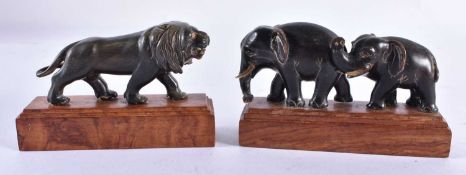 TWO 19TH CENTURY ANGLO INDIAN CARVED RHINOCEROS HORN FIGURES. Largest 11 cm wide. (2)