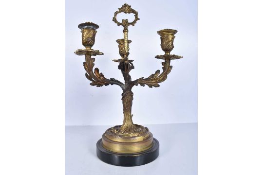 A pair of antique gilt metal candelabra 21cm (2) - Image 4 of 4