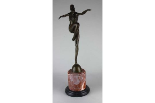 After J. Philipp, an Art Deco style bronze figure of a dancing female in the manner of Josef