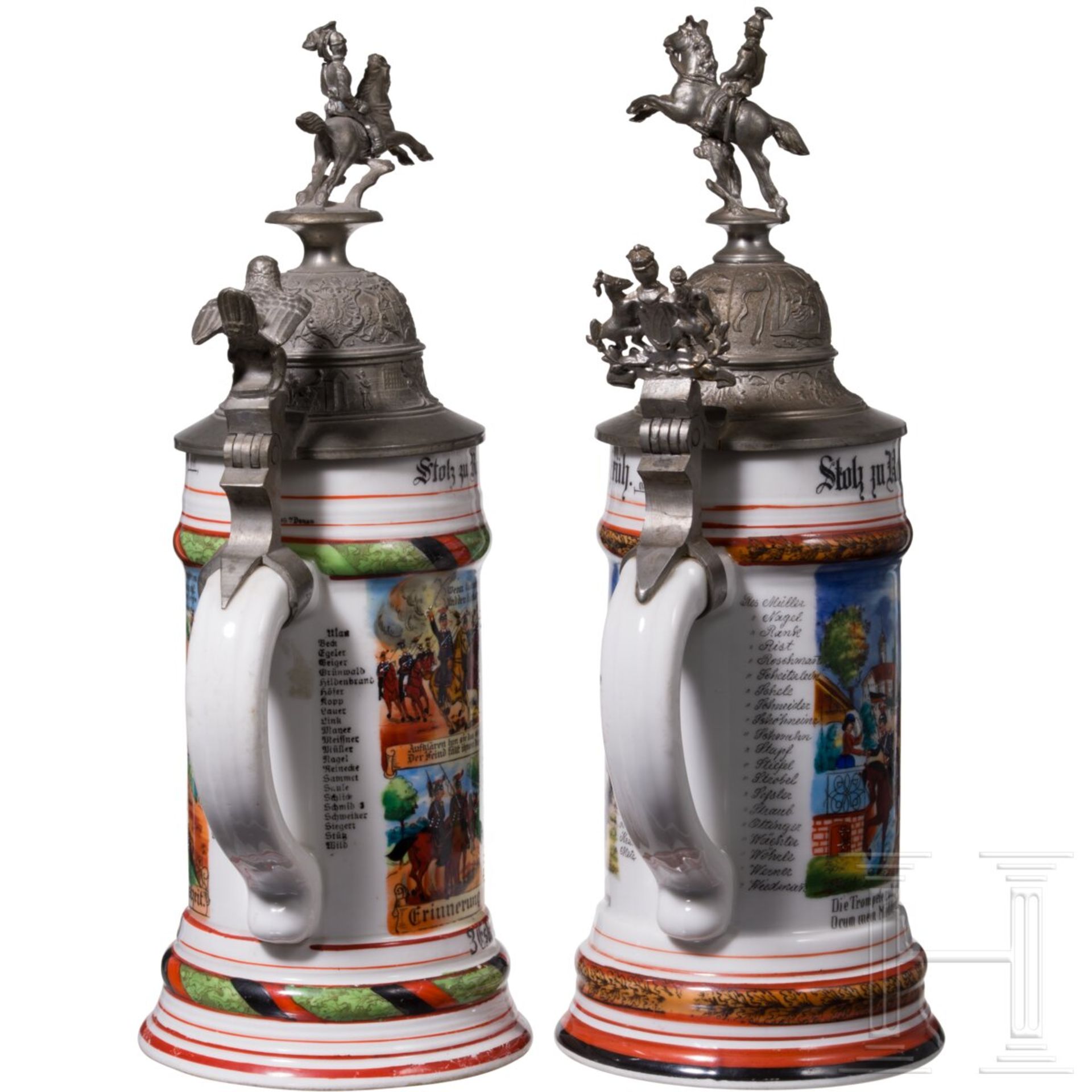 Zwei Reservistenkrüge, württembergisches Ulanenregiment "König Karl" - Bild 3 aus 5