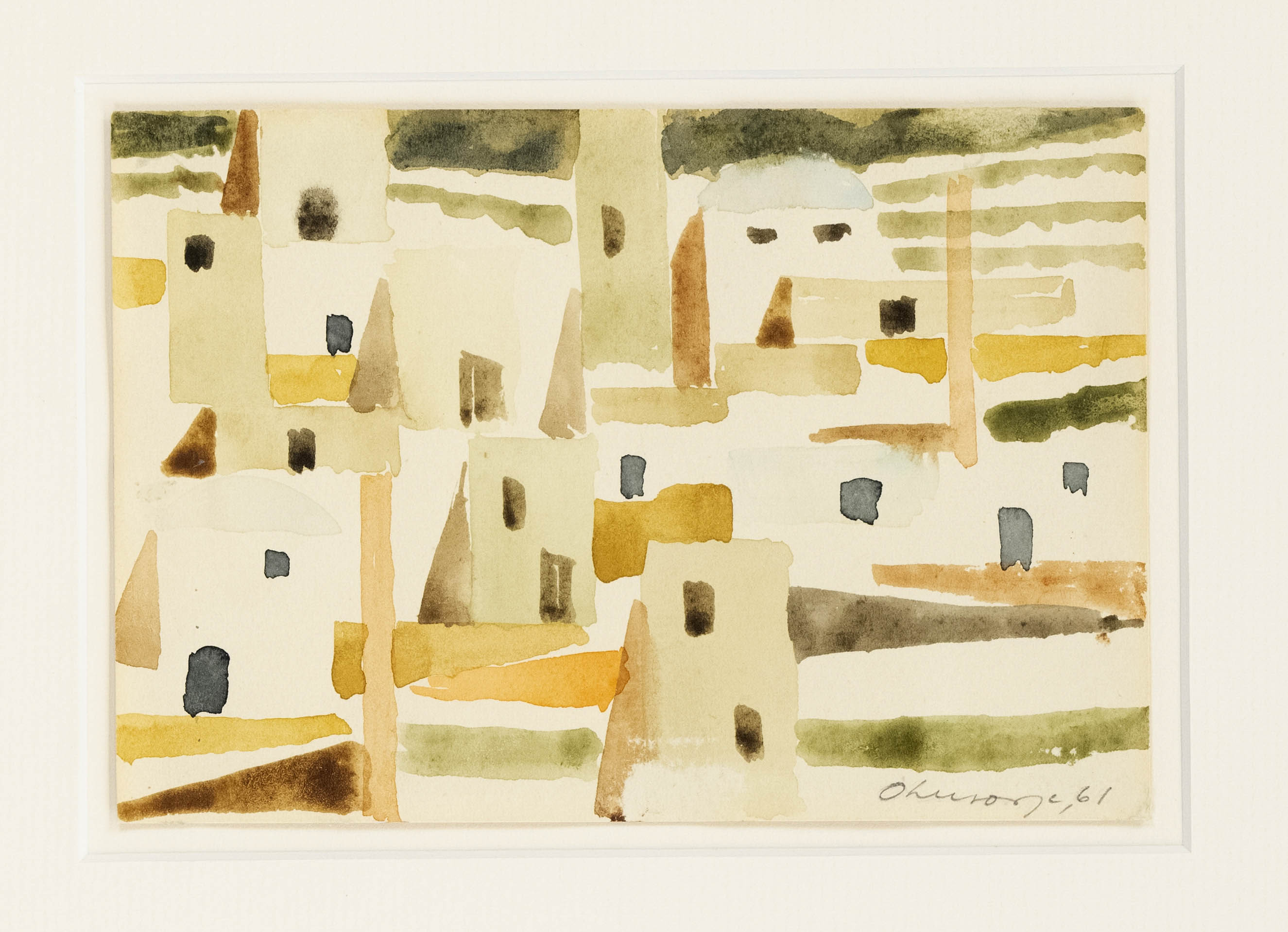 Paul Ohnsorge (1915-1975), southern view of a house, watercolor on cardboard, signed and dated (19)