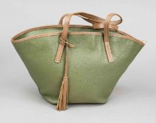 Marlon, Large Green Leather Shopping