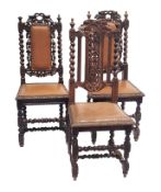 Drei Gründerzeit-Stühle um 1880, Eic