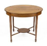 Ovaler Beistelltisch um 1900, Mahago