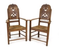 Paar Worpsweder Armlehnstühle, rücks