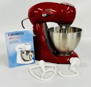A KENWOOD MIXER AND INSTRUCTIONS - SOLD AS SEEN.