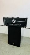 A KUSTOM QUAD 200 HD GUITAR AMP WITH A STUDIOMASTER GX PA SPEAKER (NO POWER CABLE) - SOLD AS SEEN.