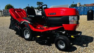 WESTWOOD T50 GARDEN LAWN TRACTOR FITTED WITH TRIPLE BLADE CUTTING DECK COMPLETE WITH GRASS