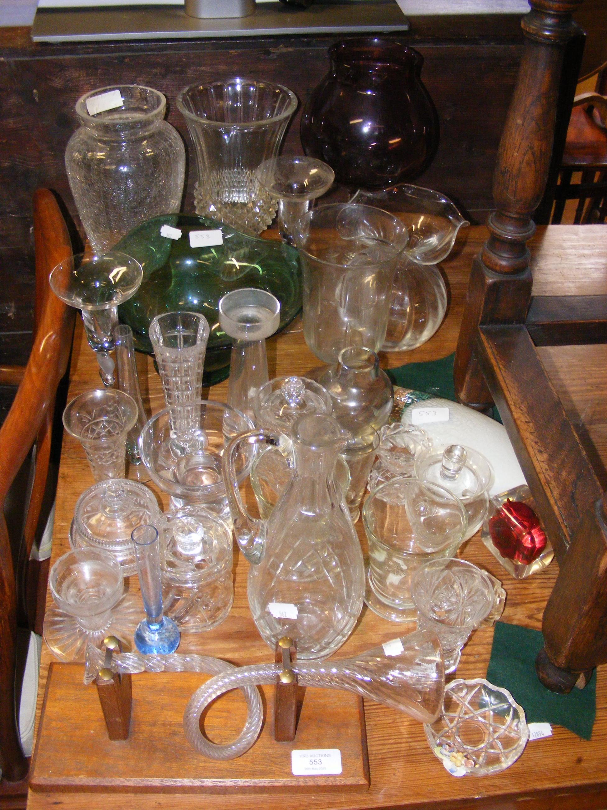 Collectable glassware, including a coloured glass fruit bowl