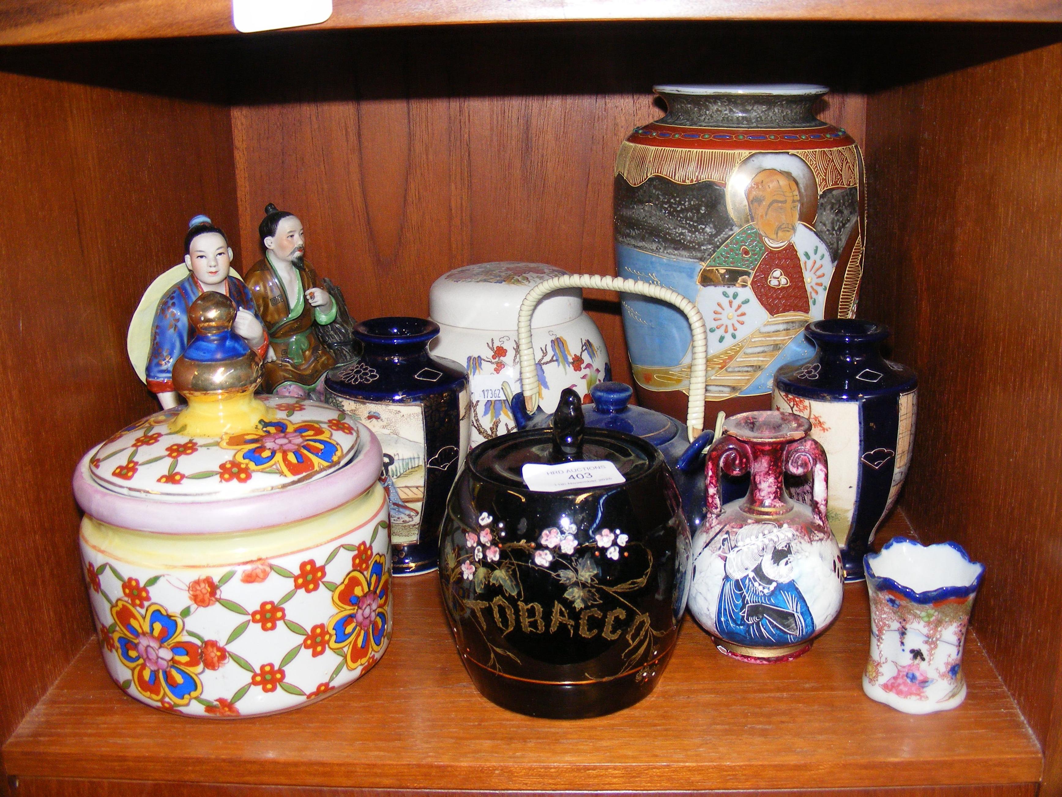 Assorted ceramics, some Oriental