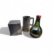 A pewter musical cigarette box from the 1930's, to