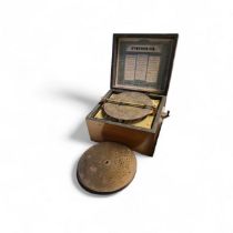 A Victorian symphonion with 6 inch metal discs (15) -