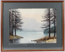 EDWIN GRIEG HALL (1929-2017) Lake District view watercolour signed 36.5 x 49.5cm