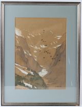 KARL FELKEL (1896-1980) Alpine landscape watercolour, signed 38 x 27cm