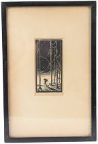 EARLY 20TH CENTURY SCHOOL 'Temper' woodcut print 12/50 signed indistinctly W Leader? dated '32 10.