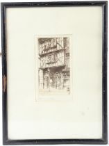 EDWARD J CHERRY St Bartholomew's Gateway, London etching signed in pencil 14.5 x 8.5cm plate