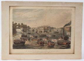 REEVE AFTER J MOORE 'The Attack on the Stockades at Pagoda Point on the Rangoon River' coloured