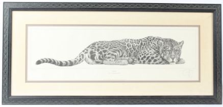 GARY HODGES 'Jaguar' limited edition print, signed in pencil 19.5 x 62.5cm