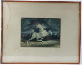AFTER EUGENE DELACRIOX 'Horse frightened by a thunderstorm' colour print, 23.5 x 31cm