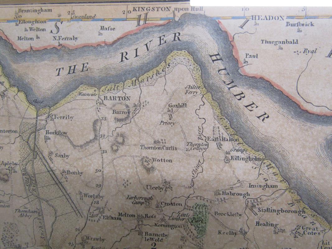 Framed map of "Lincolnshire from the Best Authorities", engraved by J Cary and framed Brown's - Image 4 of 6