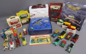 Danbury Mint Aston Martin DB5, Battle of Britain Avro Lancaster, Bacardi Rum sports boat and jeep,
