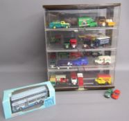 KMB Dragon boat festival Limited Edition boxed bus, Romunda by Speidel USA display case containing