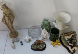 Mixed selection of ceramics including Border Fine Arts and a Wedgwood Etruria Barlaston vase (