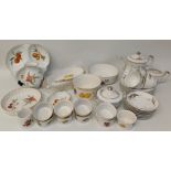 Selection of Royal Worcester Evesham & hand-painted Japanese tea service (some damage)