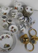 Royal Worcester Evesham pattern part dinner/tea service, 7 x 26cm plates, salt & pepper, 2 x