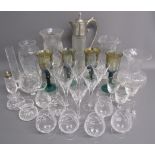 Glassware includes tealight lantern, vases, Millennium iridescent glasses, etc