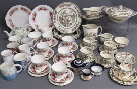 Queen Anne tea set, Indian Tree tea set with tureen, gravy boat and water jug, Blairs 2926 trio,