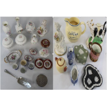 Assorted ceramics and glass including blue & white, large bowls and plates, glass vases and punch