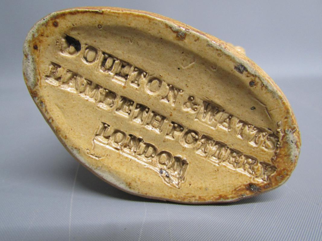 Doulton & Watts, Lambeth pottery, London Mr & Mrs Caudle stoneware bottle 'No! Mr Caudle I shall not - Image 8 of 10