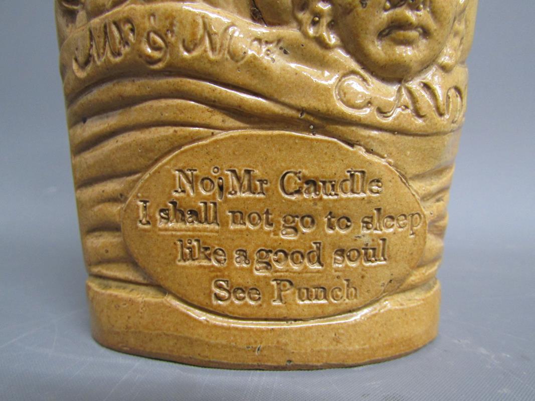 Doulton & Watts, Lambeth pottery, London Mr & Mrs Caudle stoneware bottle 'No! Mr Caudle I shall not - Image 3 of 10