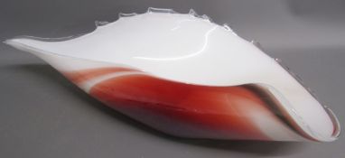 Glass seashell bowl - possibly Murano - approx. 44cm