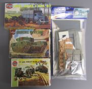 Airfix kits - Opel Blitz + Pak 40 -Churchill MK VII Tank & 25 pdr field gun + quad series 1 also