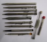 Collection of propelling pencils includes a sterling silver pencil