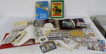Selection of stamp albums and used stamps, small amount of unfranked new